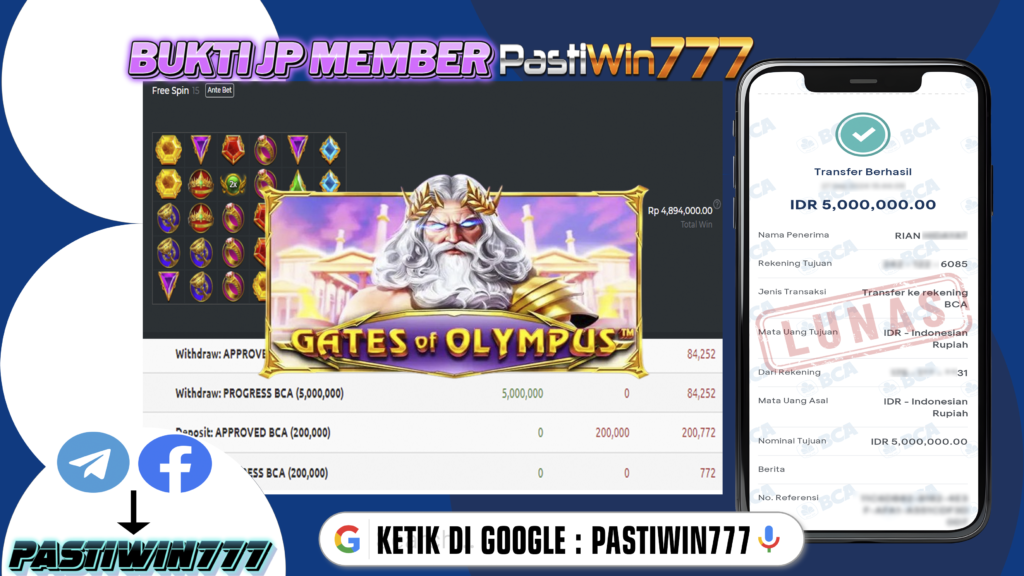 BUKTI TERBARU PEMBAYARAN MEMBER JP SLOT GATES OF OLYMPUS DI PASTIWIN777 HARI INI!!!