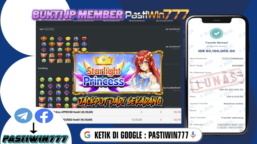 BUKTI TERBARU PEMBAYARAN MEMBER JP SLOT STARLIGHT PRINCESS DI PASTIWIN777 HARI INI!!!