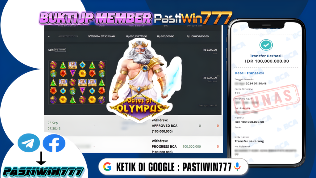 BUKTI PEMBAYARAN JP SLOT MEMBER PASTIWIN777 HARI INI!!!