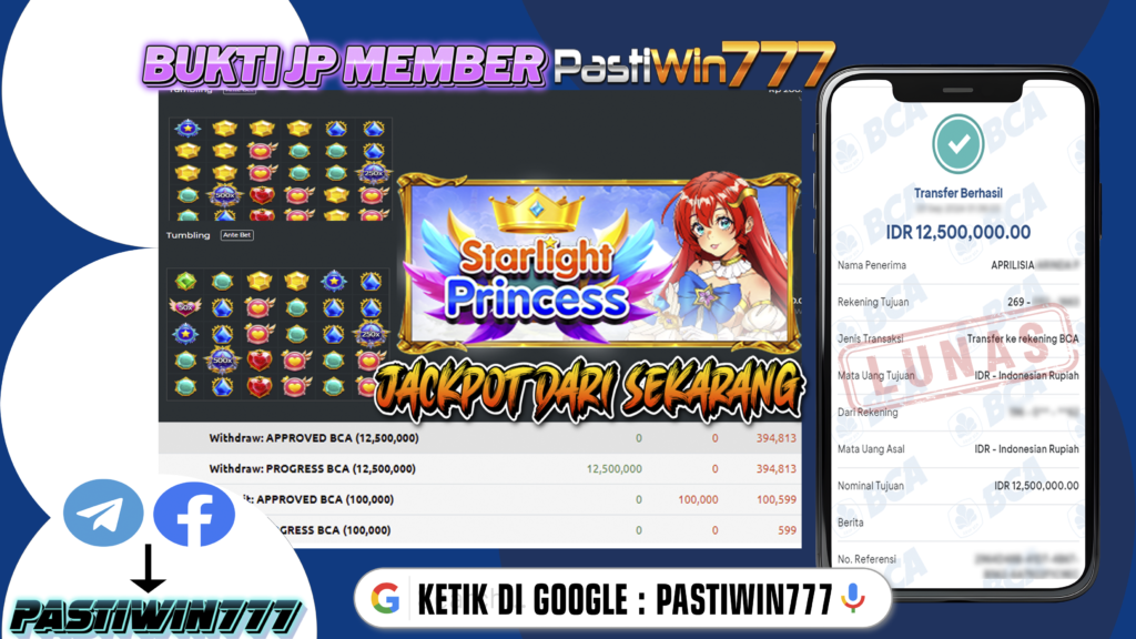 BUKTI TERBARU PEMBAYARAN MEMBER JP SLOT STARLIGHT PRINCESS DI PASTIWIN777 HARI INI!!!