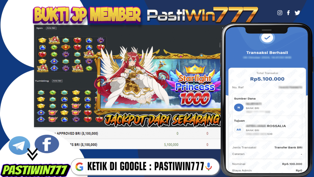 BUKTI TERBARU PEMBAYARAN MEMBER JP SLOT STARLIGHT PRINCESS 1000 DI PASTIWIN777 HARI INI!!!