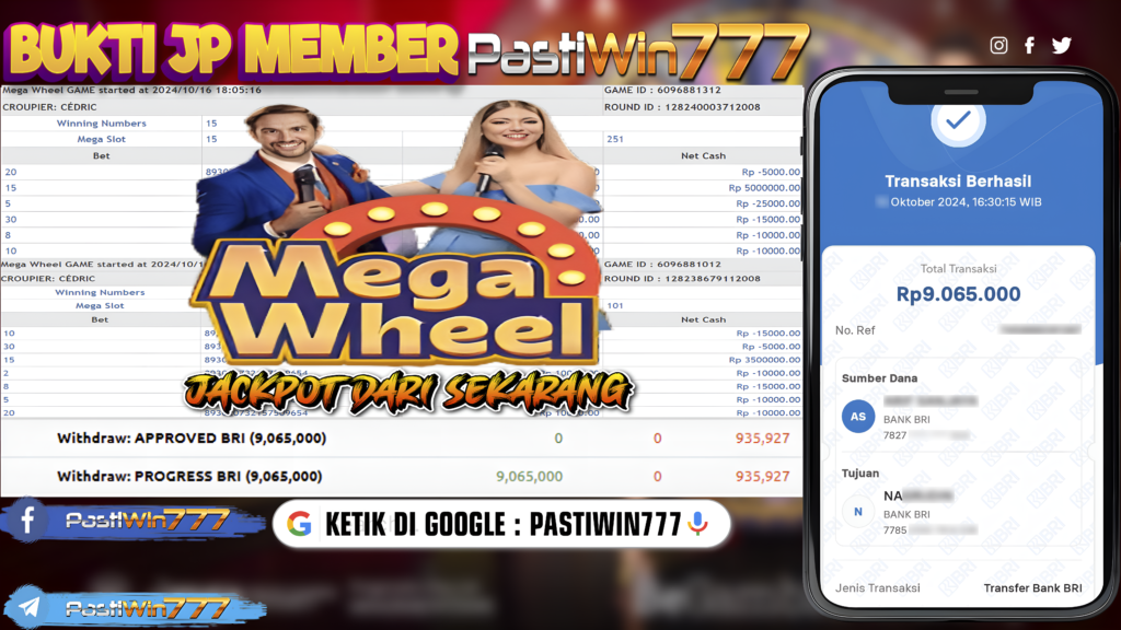 BUKTI TERBARU JP LIVE CASINO MEGA WHEEL DI PASTIWIN777 HARI INI!!!