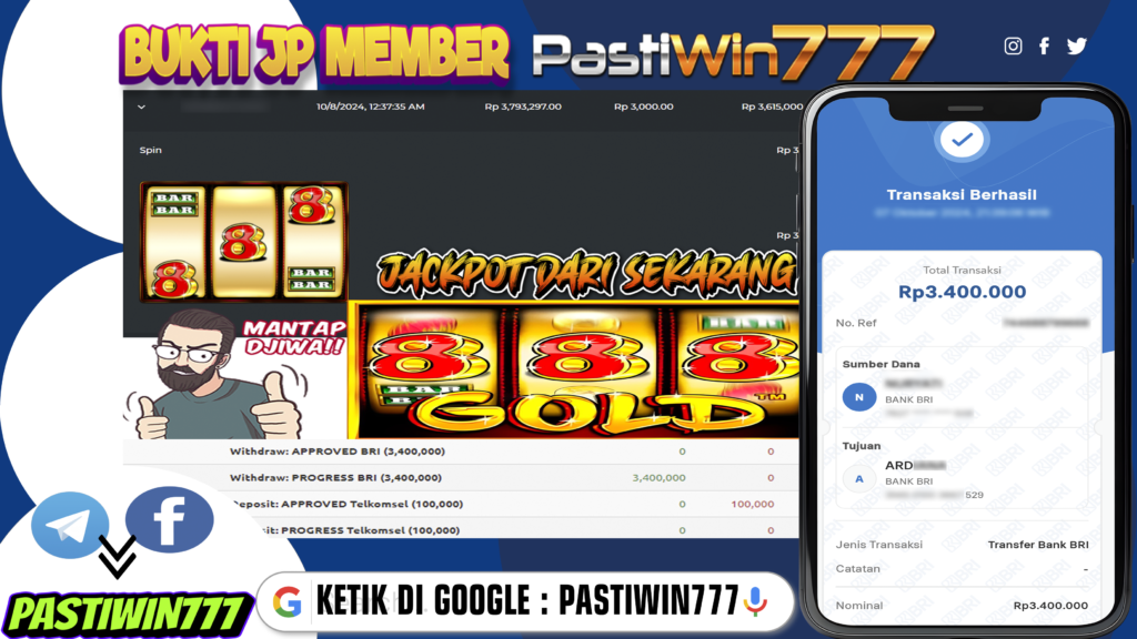 BUKTI TERBARU PEMBAYARAN MEMBER JP SLOT 888 GOLD DI PASTIWIN777 HARI INI!!!